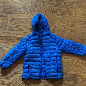 Blue Quilted Winter Zip Up Jacket